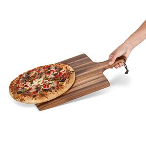 Handmade Wooden Pizza Chopping Block with Handle Non-Toxic & Easy to Clean Dishwasher Safe - Product Image 1