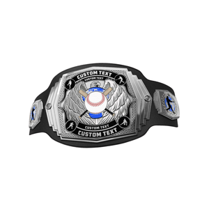 NUEVO Cinturón de Campeonato de Béisbol Premium, Cinturón Deportivo de Cuero Negro con Alas y Placa Dorada para Premios Personalizados - Product Image 6