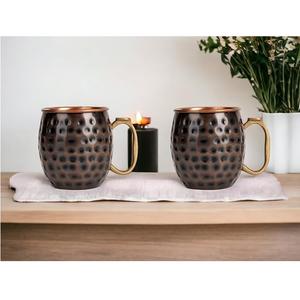 Mug Moscow Mule en cuivre pur 100% naturel de luxe, vaisselle de bar durable, exporté dans le monde entier depuis l'Inde - Product Image 2