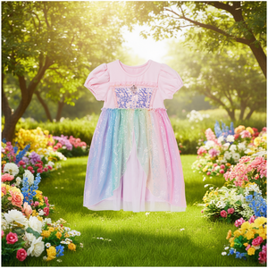 OZKIZ Korean Kids Summer Dress Royal Girls 2-6 Years <b>Rainbow</b> Fashion Wholesale - Product Image 3
