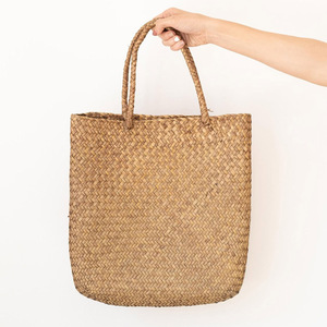 Bolsos de mano de mimbre tejidos a mano para mujer, bolso de playa, bolso de mano de hierba tejida para mujer - Product Image 3