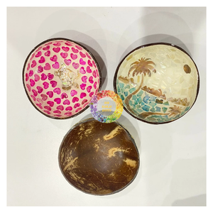 Nouvelle conception rétro, bols en coquille de noix de coco écologiques avec incrustations laquées, vente en gros directe d'usine, prix compétitif, pour soupes vietnamiennes - Product Image 2