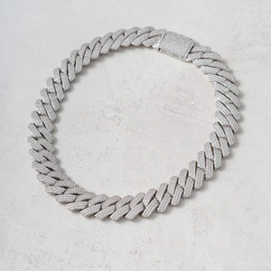 Luxury Moissanite Cuban Link <b>Chain</b> Necklace 925 Silver Full Pave <b>Iced</b> <b>Out</b> Statement Hip Hop Jewelry Gift For Men Women - Product Image 6