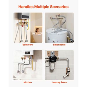 Kit per Scaldabagno da 24 Pollici con Connettore Flessibile di Ingresso da 1'' FIP X 1'' FIP per Facile Installazione Idraulica - Product Image 6