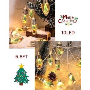 Guirlande lumineuse de Noël vintage de 6,6 pieds, 10 ampoules LED en forme de boule de neige, ornements mignons pour la décoration de l'arbre, guirlande lumineuse à 10 LED - Product Image 1