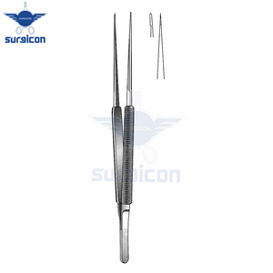 Micropinzas de Sutura Rectas de 15 cm / 6 Pulgadas con Punta Fina de 0.3 mm, Instrumento Microquirúrgico de Acero Inoxidable para Oftalmología - Product Image 2