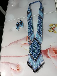 VINTAGE STYLE Ukrainian Gerdan |Chunky|Ethnic |Tribal |<b>Bead</b> Necklace |Unique |African Woman Necklace with earring,for gifted - Product Image 4