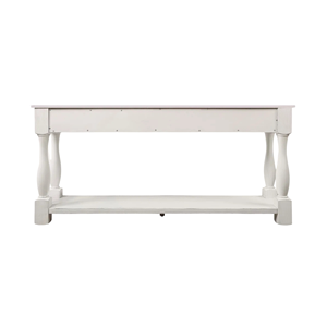 White Wooden <b>Console</b> <b>Table</b> 3 Drawers <b>Storage</b> <b>Table</b> with Bottom Shelf Solid Wood Entryway Hallway Sofa <b>Table</b> Classic Design Fur - Product Image 5