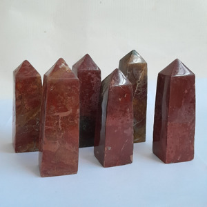 Tour de jaspe rouge d'Indonésie naturelle de haute qualité en gros Taille 95mm Pierres précieuses Artisanat Cristal de guérison - Product Image 1