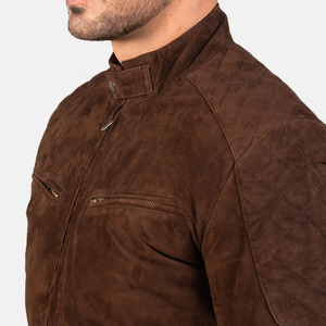 Vintage Style Men's Clothing Cow Suede <b>Leather</b> Made <b>Jackets</b> Hip Hop Fashion Clothing <b>Long</b> Sleeve Crew Neck <b>Leathers</b> <b>Jacket</b> - Product Image 6