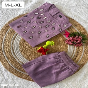 Meilleur fournisseur de tissus, dernière collection Vertigan avec travail de miroir, ensemble Kurti-Plazzo, exportateur de mode féminine de Surat. - Product Image 1