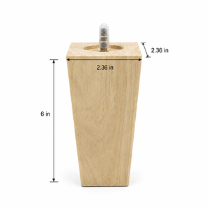Pied de meuble rectangulaire en bois massif, design minimaliste, installation facile, pied de canapé en bois massif - Product Image 2