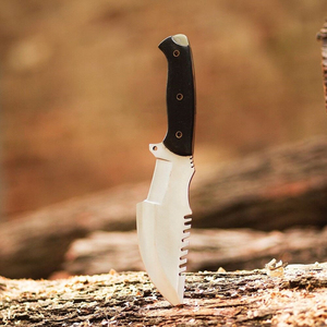 Couteau de survie artisanal en acier inoxydable avec manche en Micarta et étui en cuir fin – Couteaux de traqueur pour le bushcraft - Product Image 4