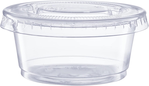 Contenants à portions en plastique transparent de 2 oz, biodégradables, étanches, adaptés au congélateur, pour gelées, sauces et condiments - Product Image 3