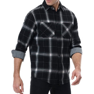 Chemise en flanelle pour homme fabriquée au Pakistan, avec fermeture boutonnée, coupe classique, manches longues, style décontracté, à carreaux. - Product Image 2
