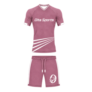 Conjunto de Camiseta y Pantalones Cortos de Fútbol Rosa Polvoriento, Uniforme Deportivo de Manga Corta, Ropa de Entrenamiento, Ropa Deportiva para Equipos - Product Image 1