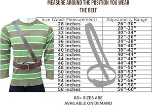 Ceinture bandoulière en cuir véritable marron avec fermoirs en laiton, réglable, style uniforme formel, accessoire de ceinture - Product Image 4