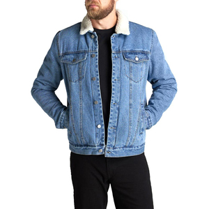 Turn Down Collar Full Sleeves <b>Men</b> <b>Denim</b> <b>Jacket</b> In Solid Color Custom Private Label <b>Men</b> <b>Denim</b> <b>Jacket</b> In Solid Color - Product Image 1