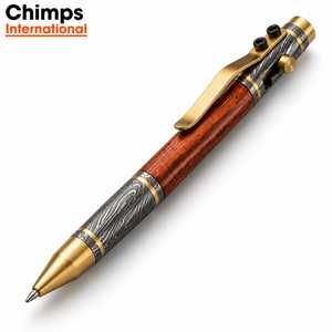 Bolígrafo de Acero de Damasco Hecho a Mano Personalizado de Venta Caliente, el Mejor Bolígrafo Personalizado con Detalles de Latón y Clip de Bolsillo - Product Image 1