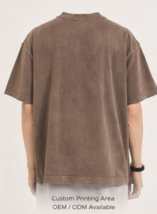 เสื้อยืดสตรีทแวร์ทรงบ็อกซี่สำหรับผู้ชาย ผ้าฝ้ายถัก 100% ระบายอากาศ แห้งเร็ว ปรับแต่งได้เต็มที่ OEM - Product Image 6