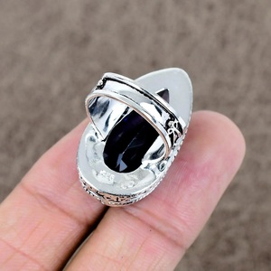 Designer Tanzanite Gemstone <b>Ring</b> <b>925</b> Sterling <b>Silver</b> Blue Topaz <b>Ring</b> Handmade Jewelry Statement <b>Ring</b> For Her - Product Image 4
