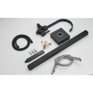 Rubinetto Monocomando per Vasca da Bagno Freestanding e Doccetta a Mano, Montaggio a Pavimento (Nero Spazzolato) - Product Image 1