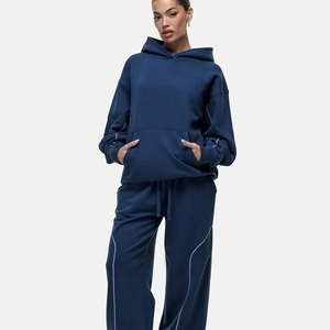 Sudadera con Capucha Extra Grande para Mujer, con Logotipo Estampado en la Parte Delantera, Color Sólido, Hombros Caídos, Manga Larga, Tejido de Algodón, Ropa Casual de Invierno - Product Image 3