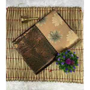 ผ้าไหมบานาราซีส่าหรีทอจากทำงานส่าหรีพร้อมชิกุ - Product Image 1