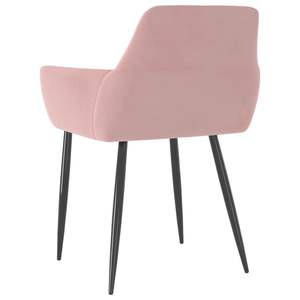 Juego de 2 Sillas de Comedor Medianas de Terciopelo Rosa y Metal - Product Image 5