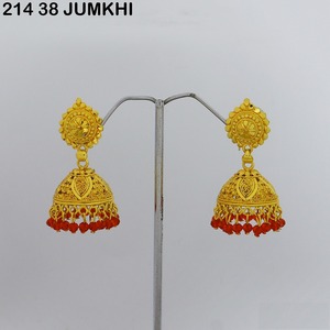Earrings Jumkha <b>Gold</b> Plated Designer Saudi Dubai Indian Jewelry <b>Set</b> Earrings Artificial New Design Earrings for Women - Product Image 3