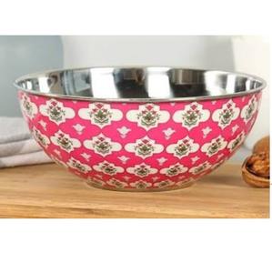 Bol de service à fruits en métal de luxe, finition émaillée, design imprimé, nouveau fournisseur indien - Product Image 4