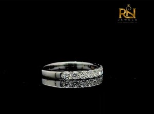 Round Cut Lab Grown Diamond Half Eternity Band Solid Gold Shared Prong <b>Stacking</b> <b>Ring</b> Women OEM ODM Wholesale B2B Supply - Product Image 6