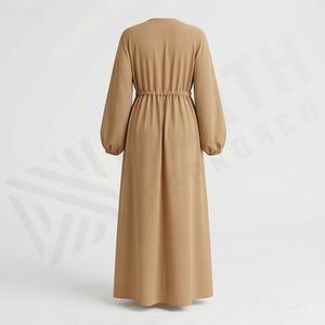 ชุดเดรสอับบายะสำหรับผู้หญิงมุสลิม คุณภาพสูง ขายส่ง เสื้อผ้าอิสลามสมัยใหม่ ชุดอับบายะสำหรับผู้หญิงมุสลิม สีตามสั่ง - Product Image 2