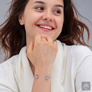 Brazalete fino de ojo malvado abierto PRAO - Product Image 1