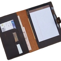 Portefeuille en cuir A5 personnalisé avec porte-cartes de protection, organiseur de bloc-notes format junior, couverture de carnet de notes, planificateur professionnel