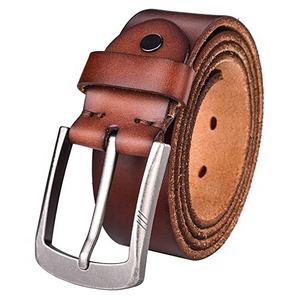 Full Grain Cowhide Leather Belt For Men <b>Hair</b> On Fur Casual Fashion Belt With Adjustable Alloy Buckle - Product Image 6
