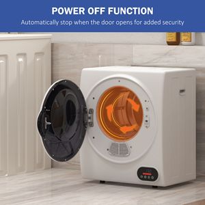 Asciugatrice Elettrica Portatile Compatta da 1.5 Cu.ft, 850W, con Funzione Automatica, in Plastica per Uso Domestico in Appartamenti - Spina UK/AU, Bianca - Product Image 6