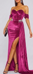 Top Quality Polyester Onion Color Velvet 9000 Fabric Smooth Plain Dyed Woven <b>Material</b> for Dresses and Court Available for Sale - Product Image 3