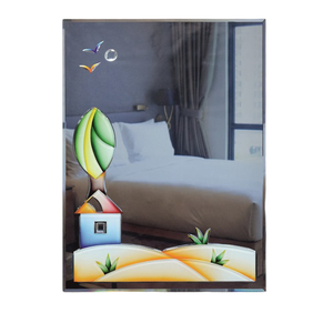 Nature Inspired Designer <b>Mirror</b> with V-Groove Work Unique Accent for Any <b>Wall</b> FRameless Lightweight Art Decor - Product Image 5