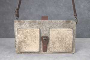 Luxury Designer Hair-on Cowhide Laptop <b>Bag</b> for Women Real Leather Crossbody Shoulder <b>Bag</b> Vintage Style OEM LHLB-0003 - Product Image 2