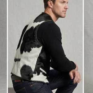 Chaleco Vaquero de Cuero Genuino para Hombre, Estilo Western, Hecho a Mano, con un Solo Botón, para Verano, Venta Caliente - Product Image 4
