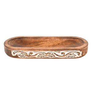 Premium Handcrafted Wooden Oval Incense Stick Holder | <b>Decorative</b> Ash Catcher Tray for Aromatherapy Meditation Yoga Home Décor - Product Image 1