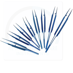 Pinces ophtalmiques en titane avec manche rond, instrument chirurgical oculaire manuel, lot de 8 pièces, réutilisables et autoclavables - Product Image 3