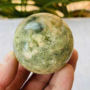 Wholesale Natural Green Grape Agate Sphere Quartz <b>Crystal</b> <b>Ball</b> Black Rutile Prehnite Agate Sphere Top Grade Gemstone - Product Image 2