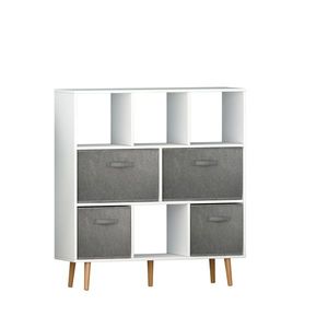 White Bookshelf Cube Storage Bins - Product Image 5