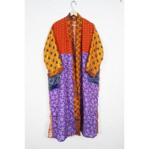 Robe kimono en soie patchwork légère, cardigan en soie coloré, imprimé floral bohème, peignoir pour femmes - Product Image 6