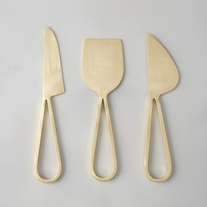 Excellent Style <b>Cheese</b> <b>Knives</b> <b>Set</b> Stainless Steel With gold Plated PVD Mirror Polish Butter <b>Knife</b> Dinnerware <b>Set</b> Best Price - Product Image 2