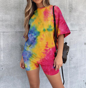 Ensemble deux pièces décontracté pour homme 2026, haute qualité, été, tie-dye, manches courtes, imprimé, polyester/coton, taille XL, séchage rapide - Product Image 3