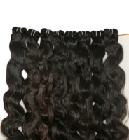 Rambut Virgin mentah tidak diproses warna alami gelombang longgar kutikula Bodywave bundel selaras rambut manusia kuil India ekstensi rambut