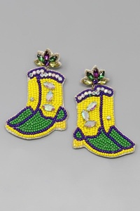 Pendientes Colgantes Ligeros Estilo Bota Vaquera con Pedrería de Colores Vibrantes para Mardi Gras, Pendientes de Vaquera para Mujeres y Niñas 2026 - Product Image 4